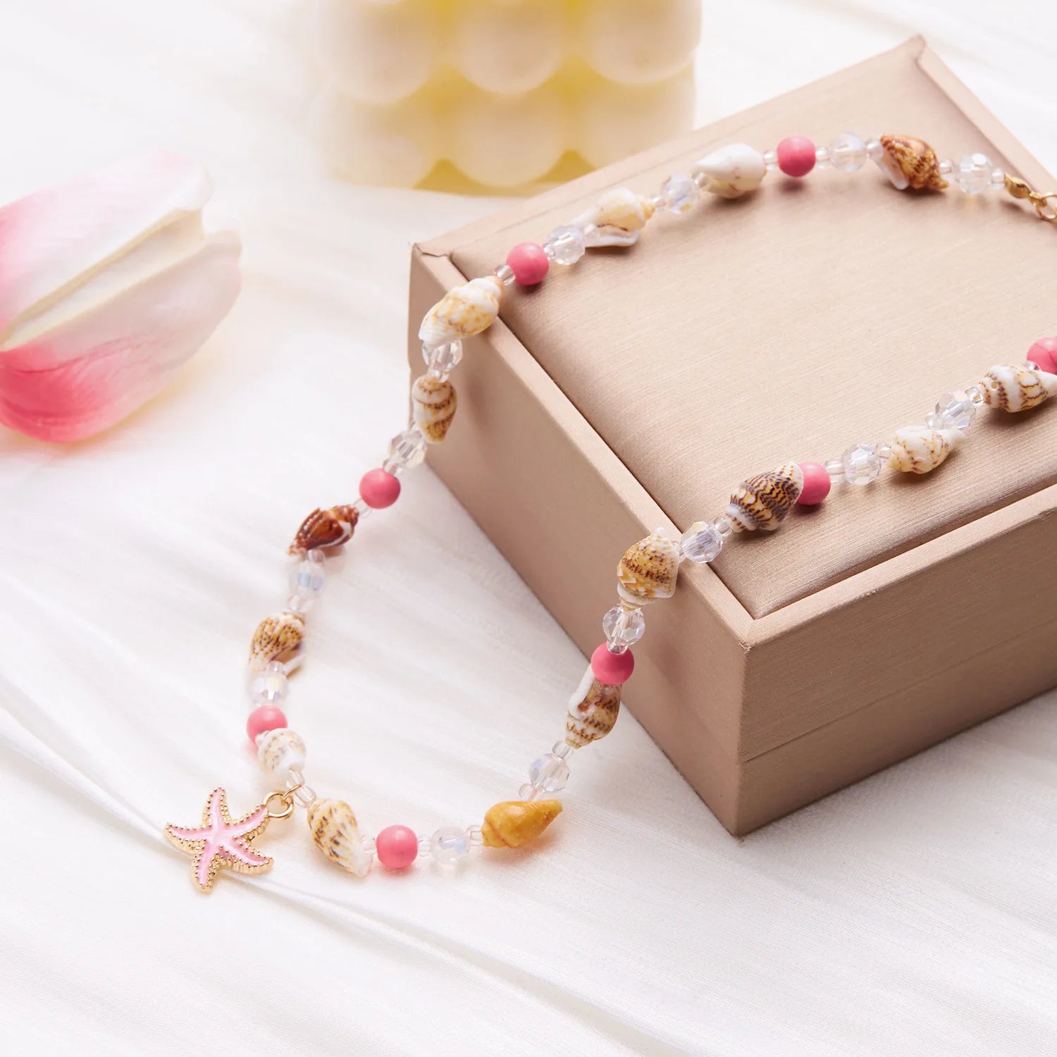 New Beach Style Seashell Necklace Beaded Choker Necklaces for Women Handmade Starfish Pendant Fashion Ocean Jewelry Чокер