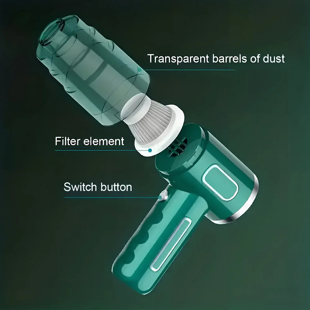 Small household vacuum cleaner, 5000Pa suction, handheld and portable design, suitable for cleaning cars, workshops, computers