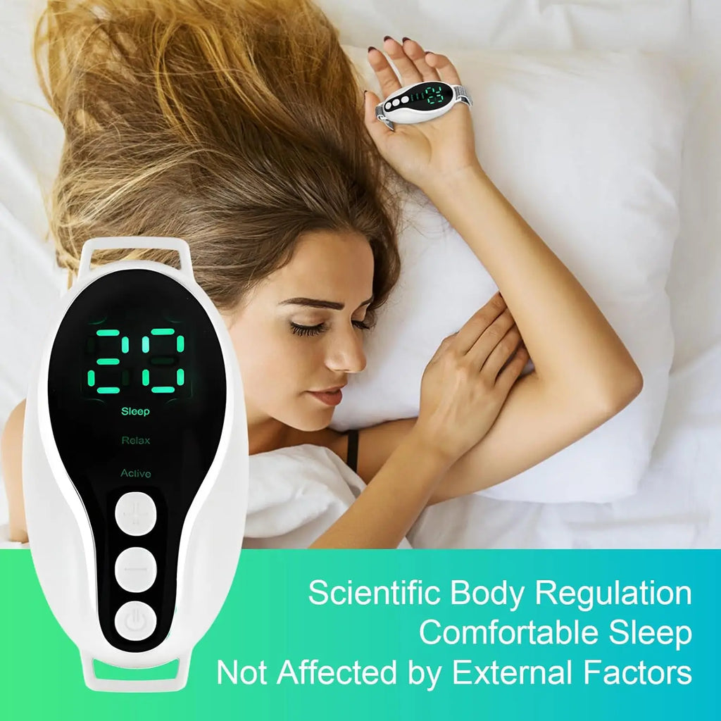 New Microcurrent Sleep Aid Device EMS Sleep Aid Machine Sleep Instrument for Insomnia Stress Anxiety Relief Palm Pulse Massager