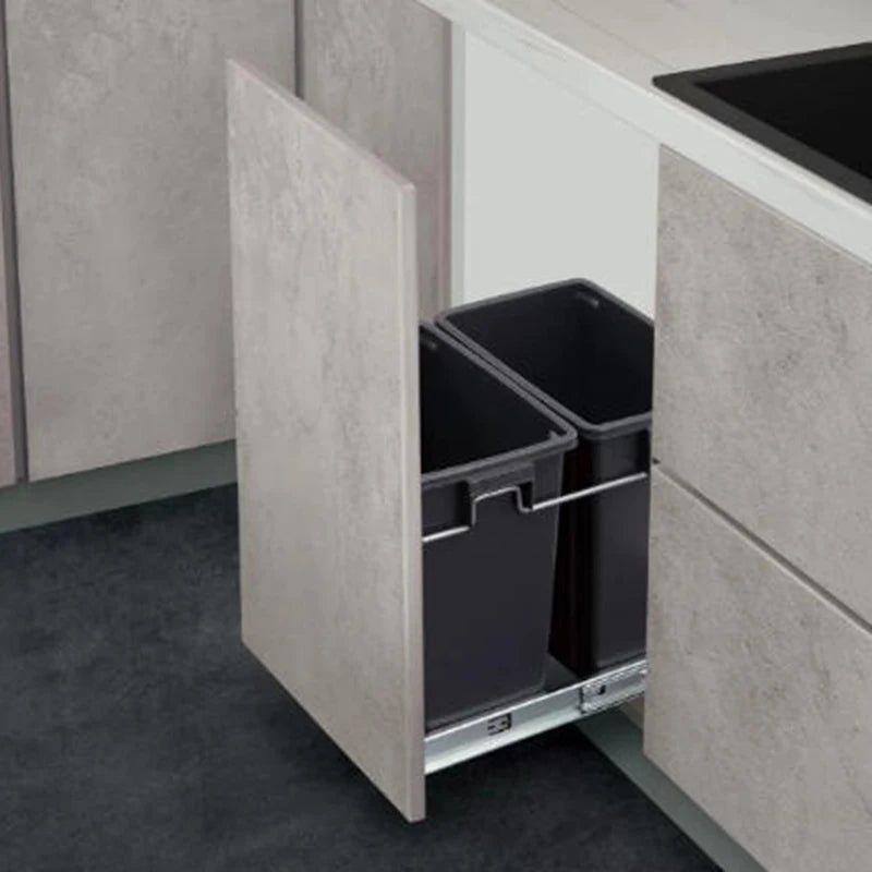 Kitchen Basket Hidden Recessed Trash Can with Lid Cabinet Big Compartment Waste Bins Sink Sorting Kitchen Storage Accessories