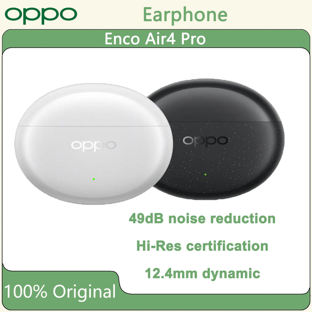 Original OPPO Enco Air4 Pro Wireless Earphone Noise Reduction 44h Battery 5.4 Bluetooth HiFi Sound 3D Stereo Flash Charging