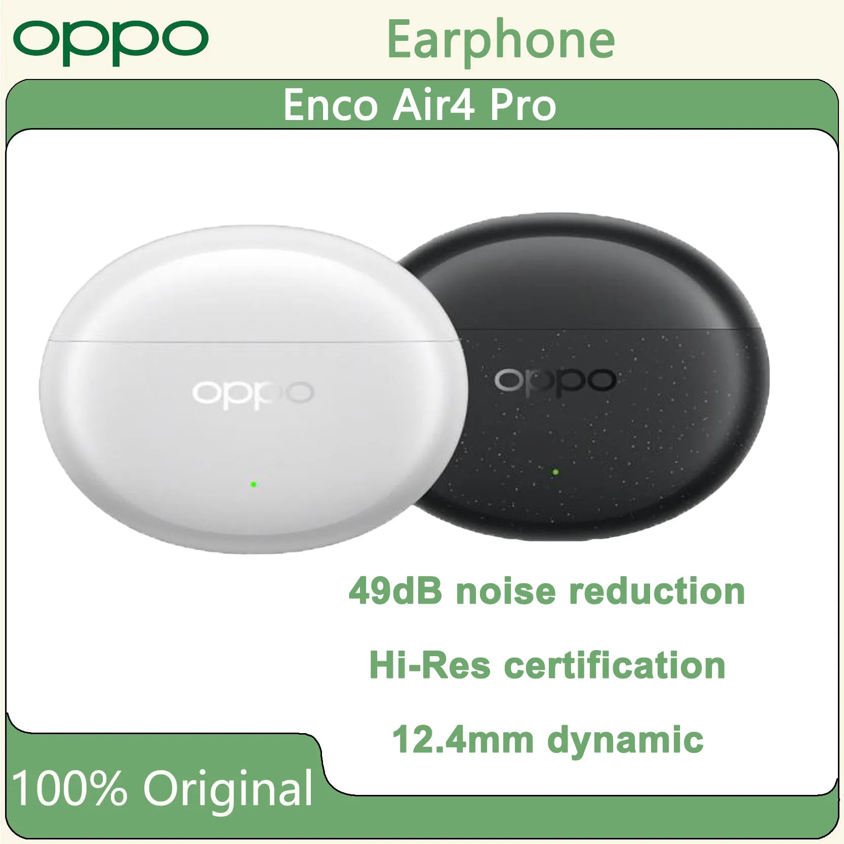 Original OPPO Enco Air4 Pro Wireless Earphone Noise Reduction 44h Battery 5.4 Bluetooth HiFi Sound 3D Stereo Flash Charging