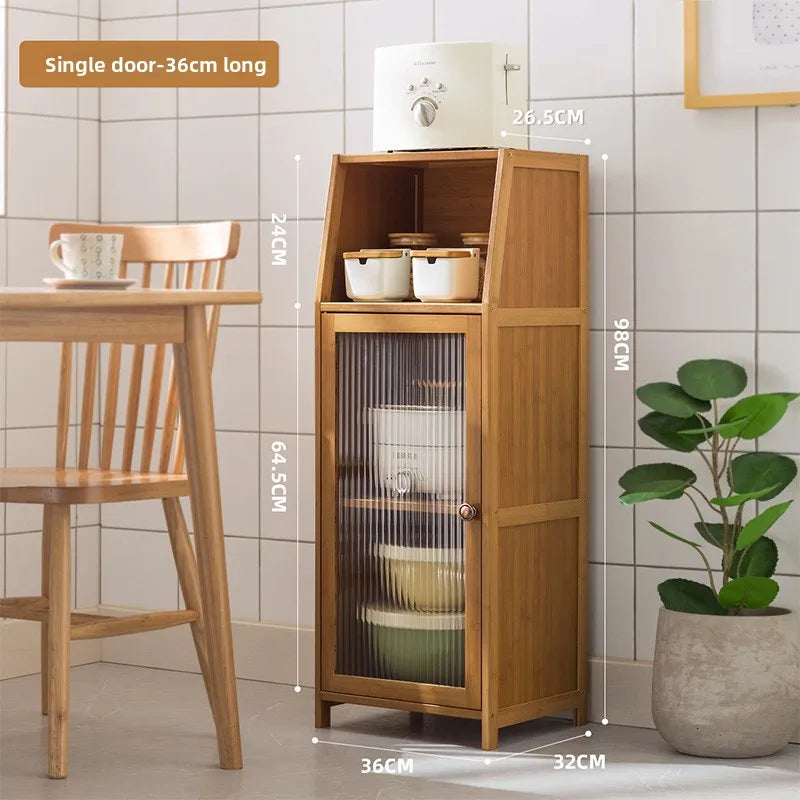 Kitchen Shelves Storage Cabinets Lockers Floor-to-Floor Pots Dishes Seasoning Supplies Household Cupboards