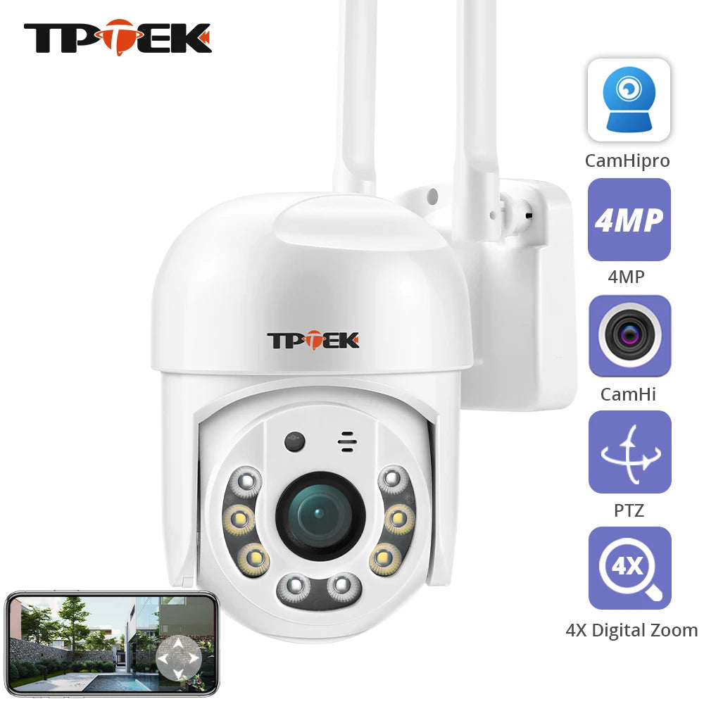 4MP 2K PTZ IP Camera WiFi Video Security Surveillance Outdoor Indoor 2MP 1080P 4X Digital Zoom Speed Dome Camhi Camhipro Camera