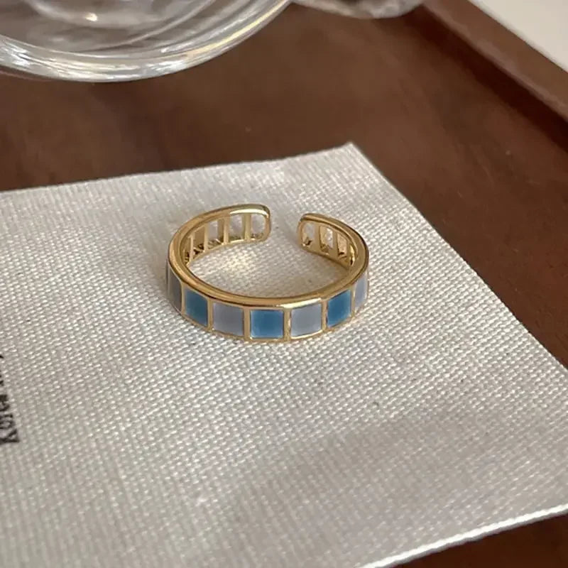 New 4Pcs Punk Adjustable Open Gold Color Ring Fashionable Smooth Metal Ring Set Women's Aesthetics Party Jewelry Birthday Gifts