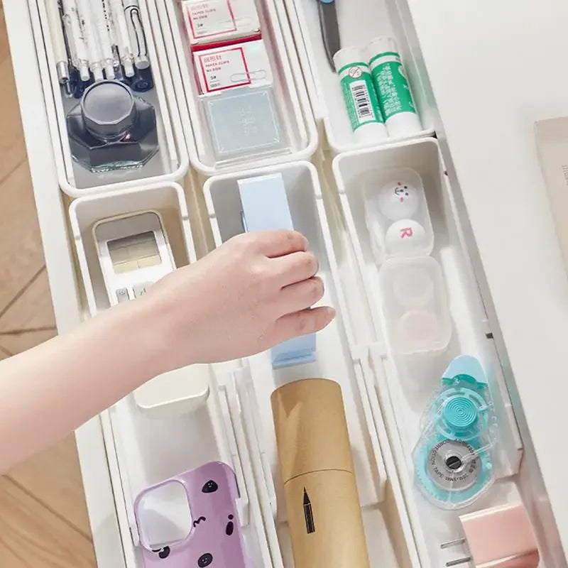 Drawer intimates partition storage box retractable kitchen tableware compartment organizer stationery classification storage box