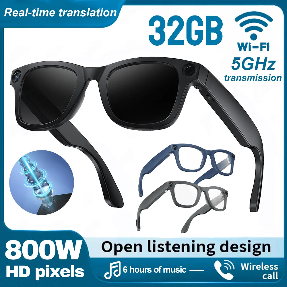 2025 Smart Glasses 800W Camera 1080P HD Video Recording Translation Wireless Calling AI Voice Smart Touch Control Smart Glasses