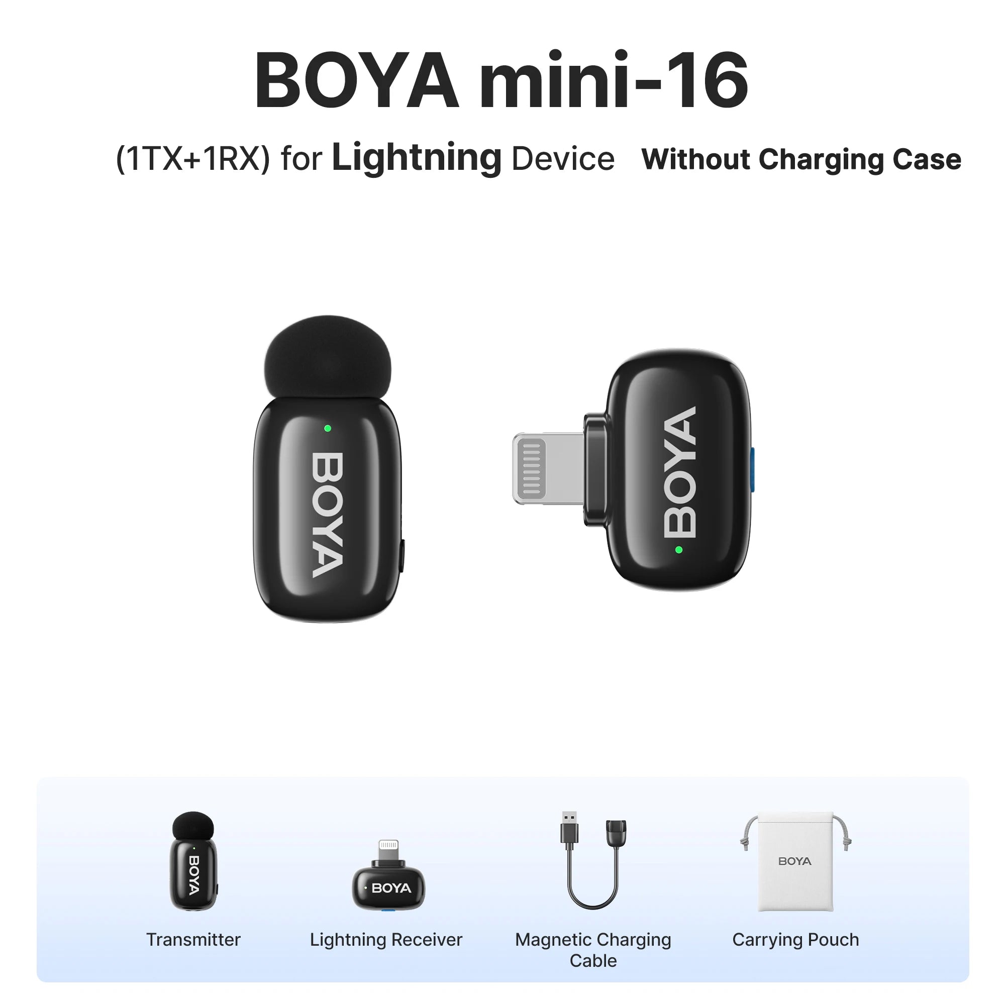 BOYA BOYA Mini Wireless Lavalier Microphone for iPhone 15/16 Android Phone USB-C Devices for Live Streaming Video Recording Vlog