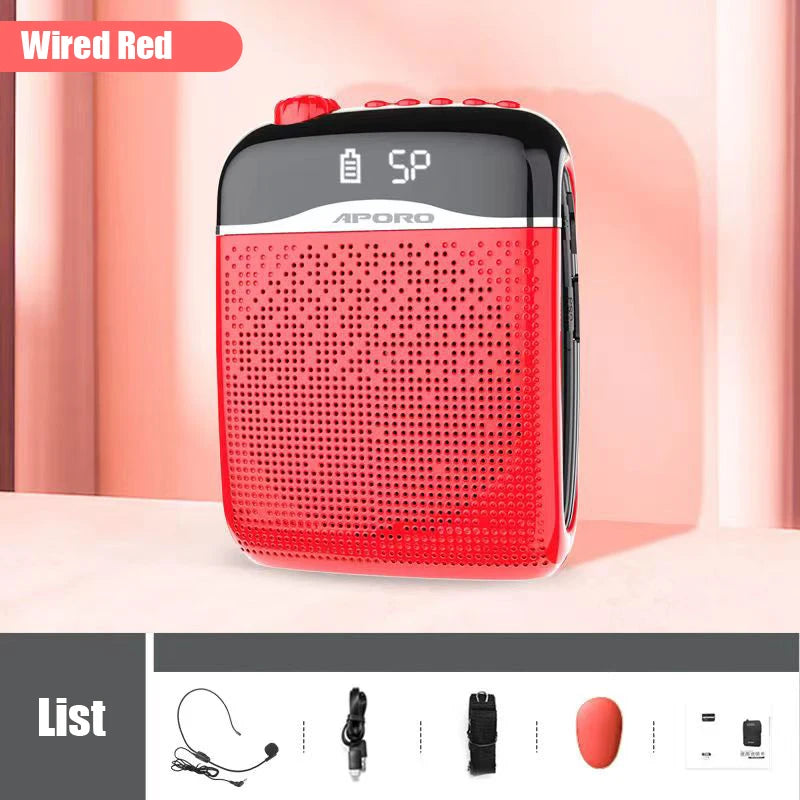 20W 2.4G Wireless / Wired Voice Amplifier Microphone Bluetooth 5.0 SpeakerTeacher School Tour Guide Portable FM Radio Megaphone