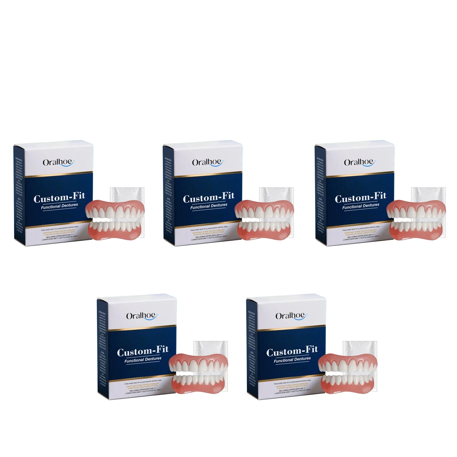 New Denture Silicone Kit Beauty Liners Soft Teeth Upper and Lower Set Portable Relines High Elasticity Nature Cosmetic Dentures