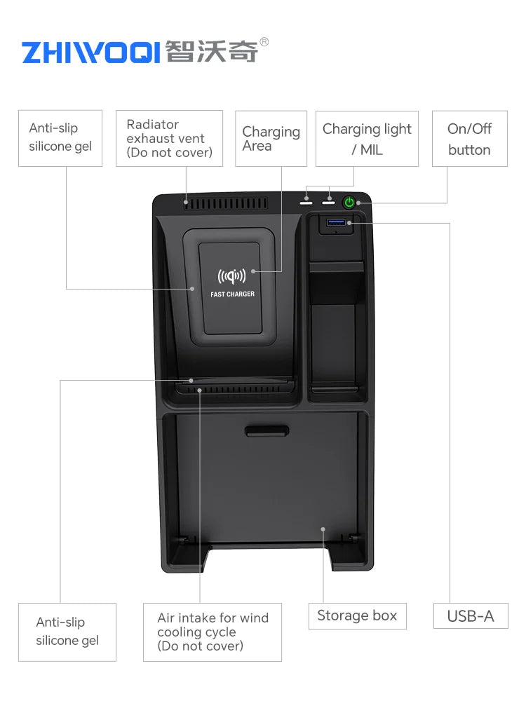For Audi A4 A4L A5 S4 S5 B9 Car Wireless Charger Fast Charging Mobile Phone Charging Holder Accessories 2017-2022
