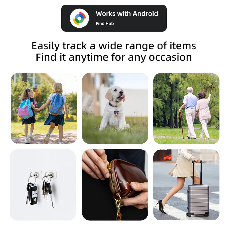 GPS Tracker Via Google's Find Hub Google Certified Tag Elderly Children Pet Anti Loss Device Wallet Keys Car Locator For Android