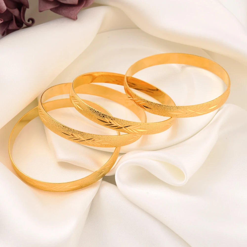Fashion Exquisite 24K Gold Plated Bracelets Jewelry set Eritrea Ethiopian for Women Bangles Arab Bridal Wedding Party Gift