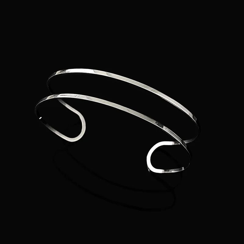 New Fashion Silver Smooth Face Bracelet for Women Summer Beach \Dance Party Cuff Bracelets Jewlery Accessories Gifts