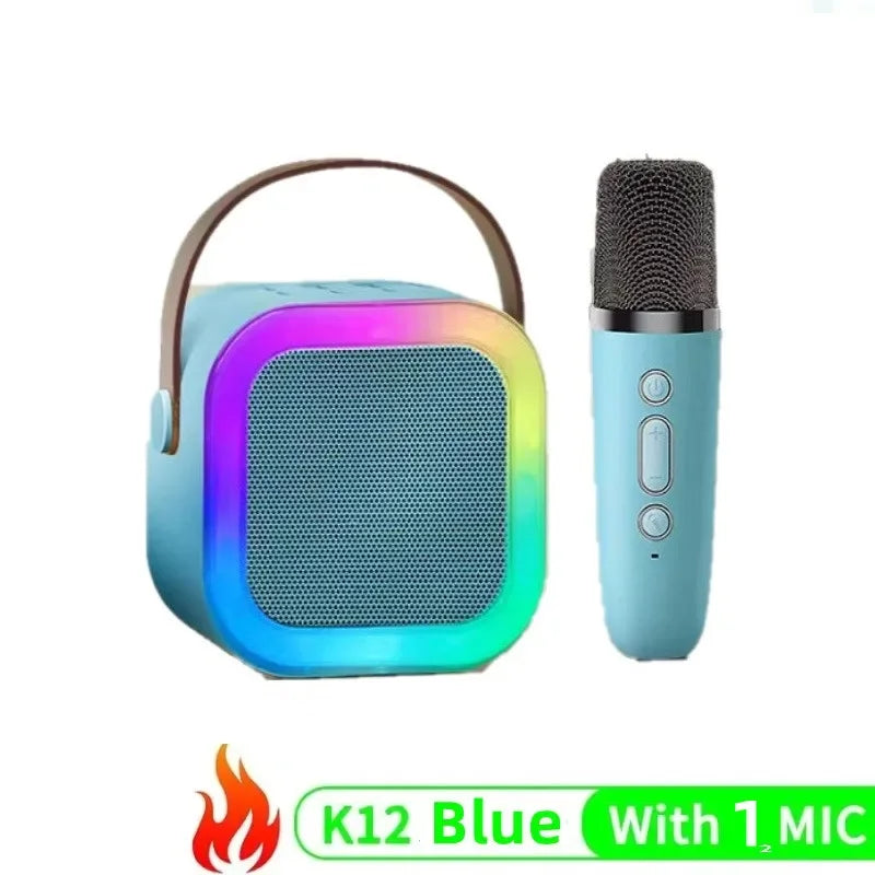 K12 Bluetooth Karaoke Machine Portable  5.3 PA Speaker System with 1-2 Wireless Microphones Home Family Singing Children's Gifts