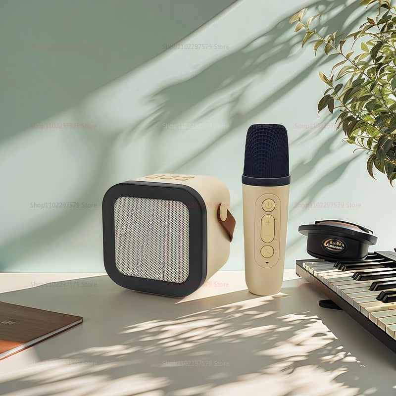 K12 Bluetooth Karaoke Machine Portable 5.3 PA Speaker System with Wireless Microphone for Home Family Singing Kids Gift