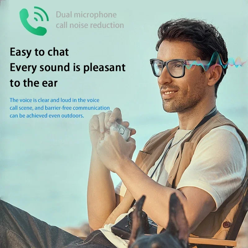 4K HD Smart Glasses 800W Pixel AI Camera Recognition Objects Photography Video Recording Bluetooth Calling Music Smart Glasses