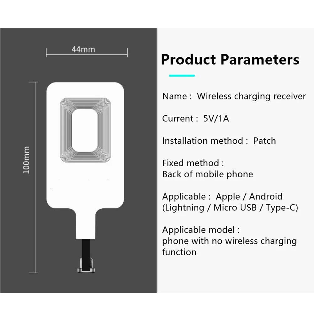 Lightweight Wireless Charging Receiver Universal Fast Wireless Charger Adapter(for Micro-USB A)