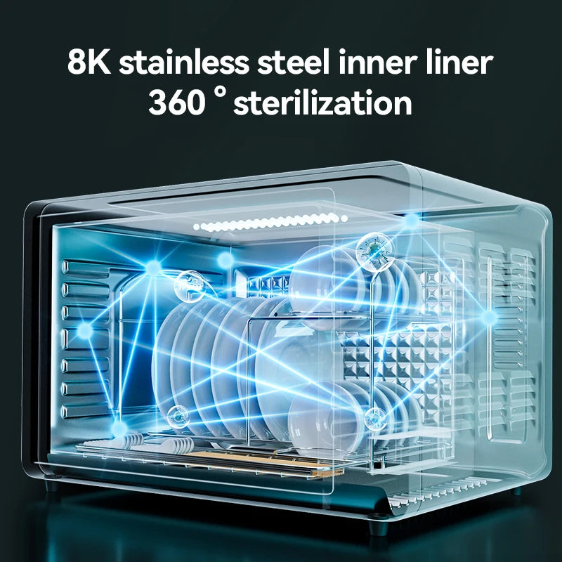 Desktop Dish Dryer Machine Kitchen Tableware Household Dish Rack With Cover Portable Dishes Disinfection Cabinet