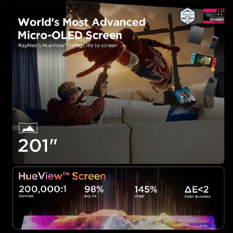 RayNeo Air 3S AR Glasses Micro OLED Screen Display 3D HD Private Cinema Pocket TV for Mobile Phone Computer Game Machine