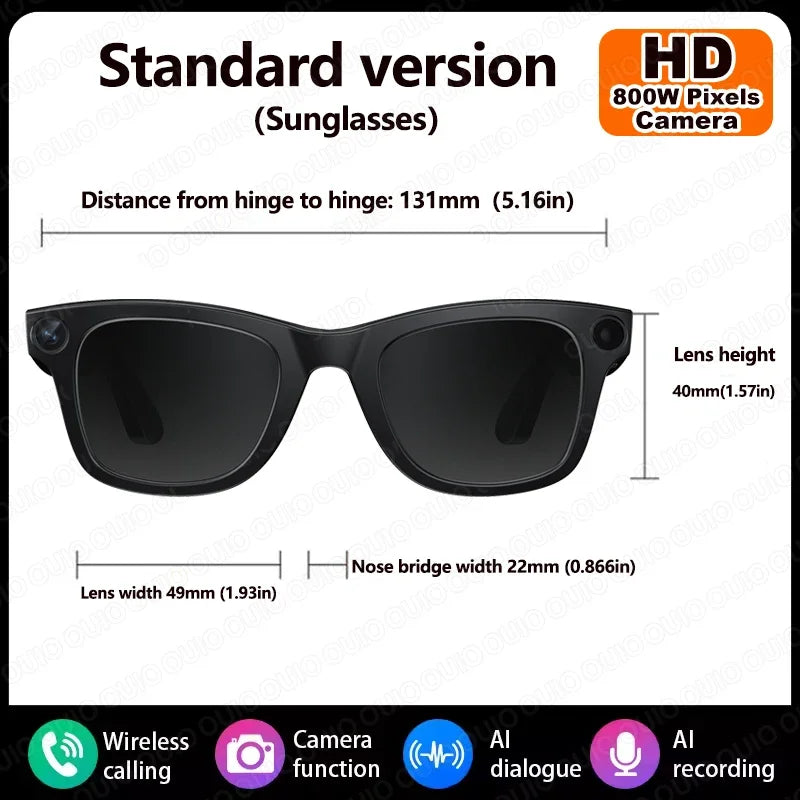 2025 New WiFi Transmission Smart Glasses Anti Shake 1080P HD Video Recording 32GB Memory Al Voice Wireless Calling Smart Glasses