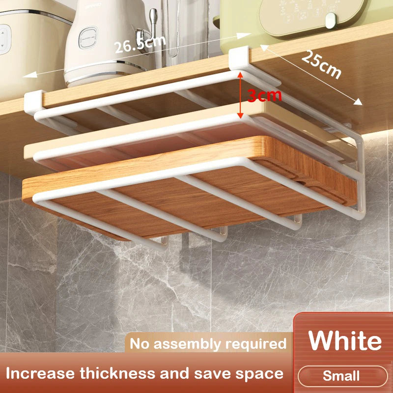 Kitchen Under Cabinet Basket Storage Shelf Cutting Board Rack Kitchen Closet Rack Under Desk Cabinet Office Bathroom Organizers