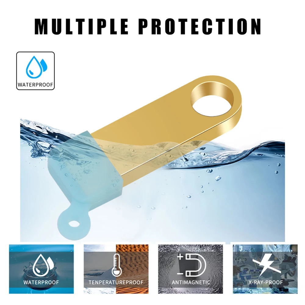 metal memory usb flash drive 32GB pendrive 4GB 128GB 64GB waterproof pen drive 16GB 8GB flash usb2.0 cle usb stick Custom logo