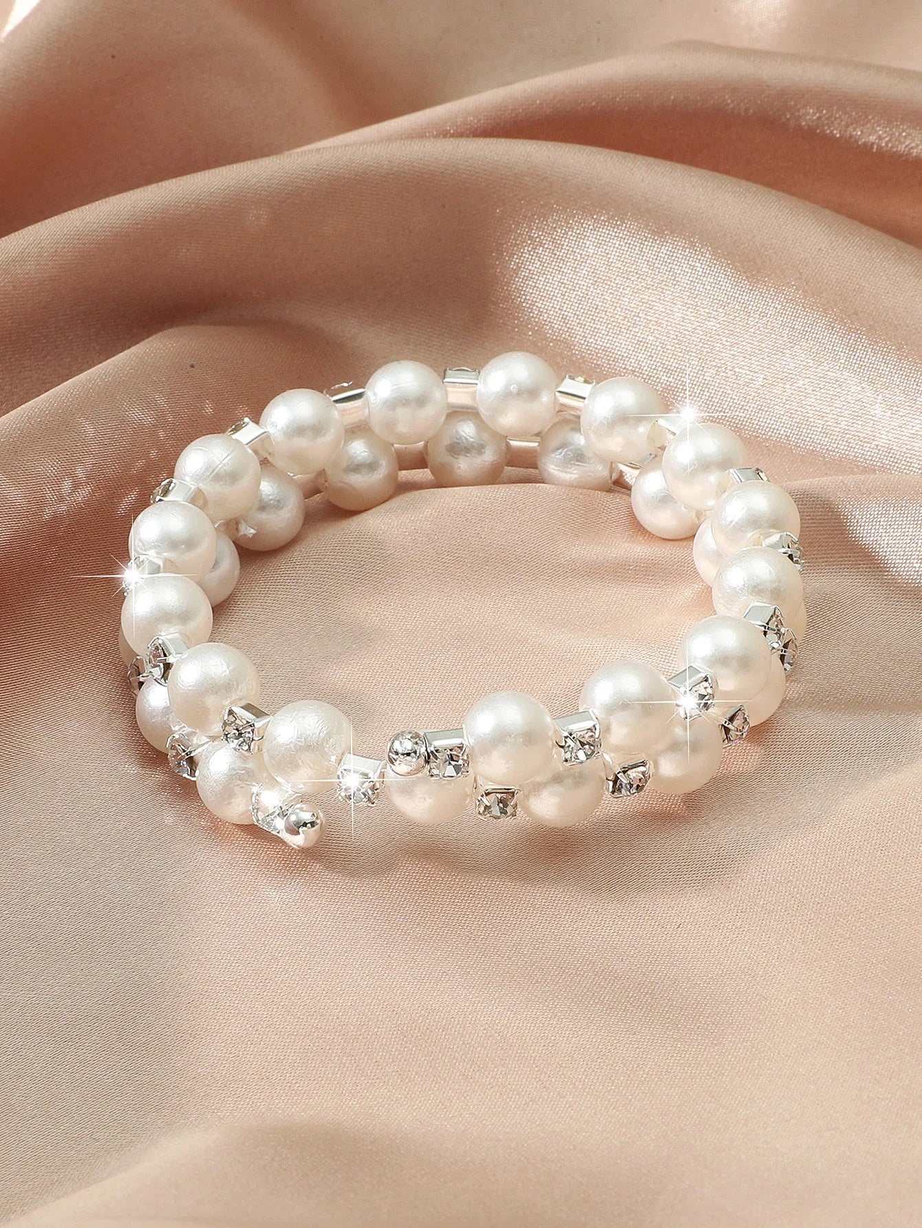 Wedding Bridal Jewelry 1-10 Row Cuff CZ Rhinestone Crystal Stretch Strand Bracelet Bangle Dropshipping