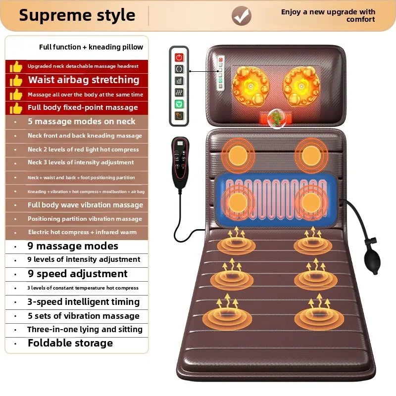 Massager shoulder cervical back waist multifunctional mattress full body automatic kneading instrument massagecushion home chair