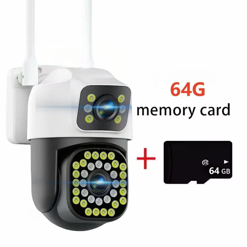 4K 8MP Dual Lens Dual Screen IP Camera Wifi PTZ Cameras Outdoor 4MP AI Auto Tracking CCTV HD Audio Video Surveillance Cam YOOSEE