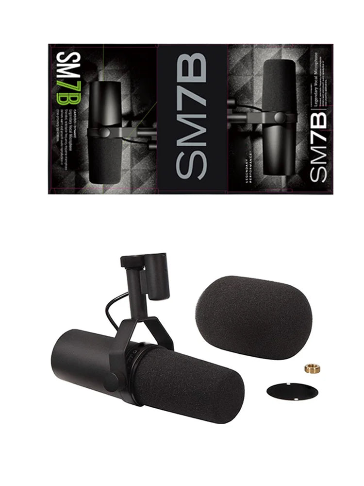 Cardioid Dynamic Microphone SM7B Sm7b 7B Studio Selectable Frequency Response Mic for Live Stage Recording Podcasting
