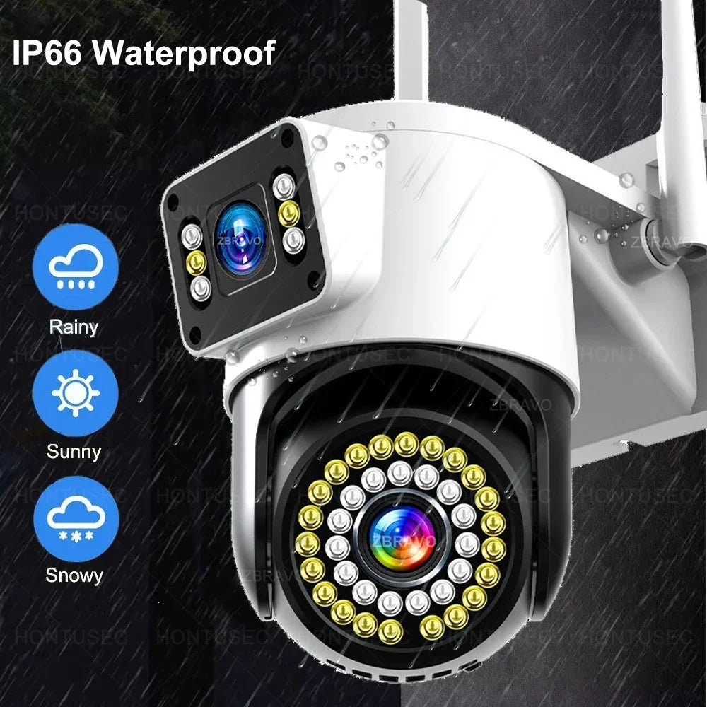 Yoosee 4K 8MP Dual Lens Dual Screens Color Night Vision Auto Tracking Two Way Audio Outdoor Waterproof Surveillance Cameras
