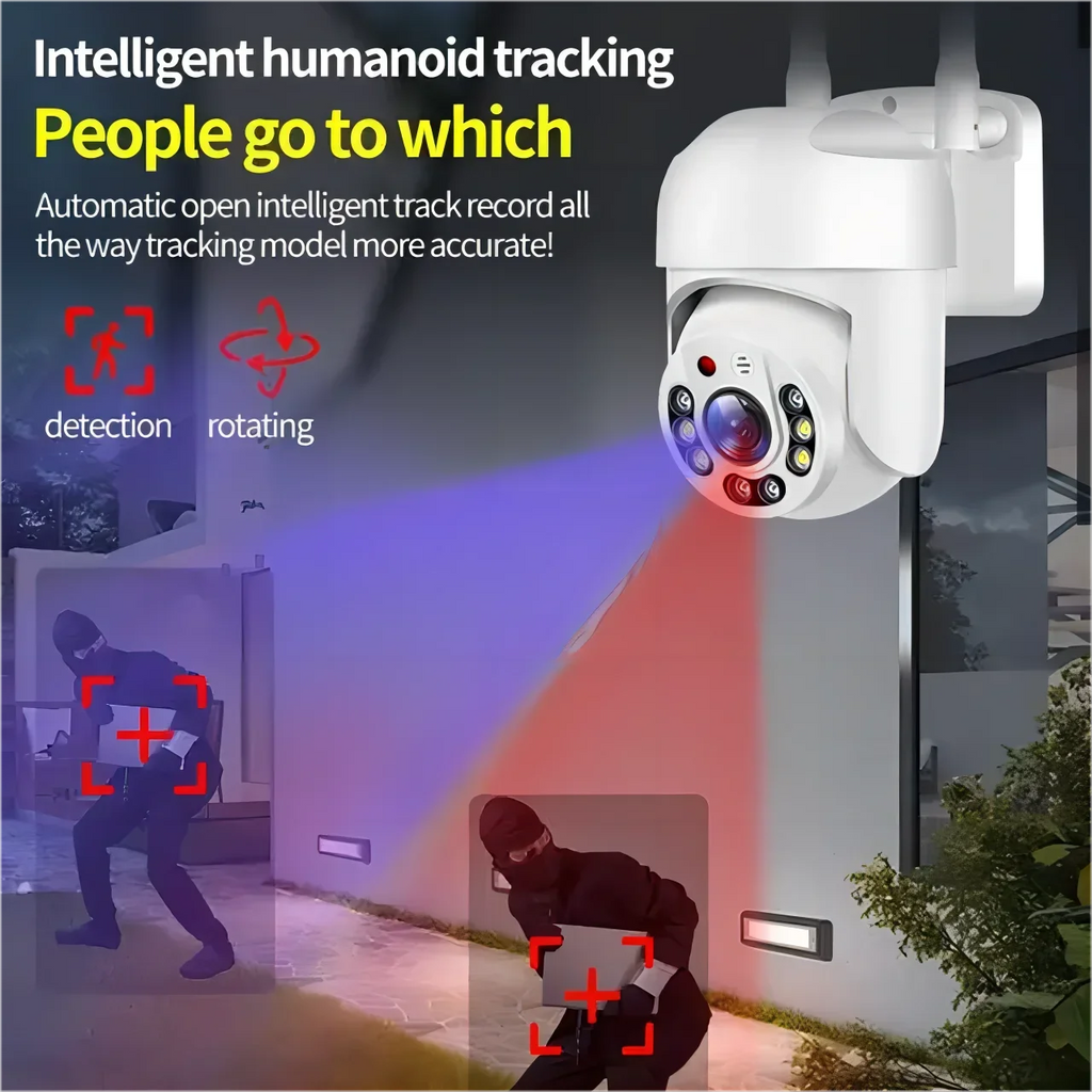 8MP WIFI Surveillance Camera Wireless IP Cameras Outdoor Auto Tracking Color Night Vision 8X Digital Zoom CCTV Security Monitor