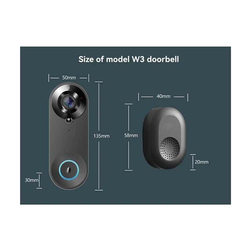 BTLIFE-Wireless WIFI Doorbell Video Intercom Door Bell With Camera 2MP Smart Home For Security Protection PIR Motion Detection