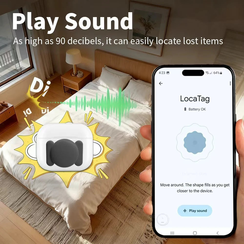Android Security GPS Locator Google Find App Real Time Anti-Loss Smart Tag for Moto Samsung Finder Home Item Tracker Suction Kit