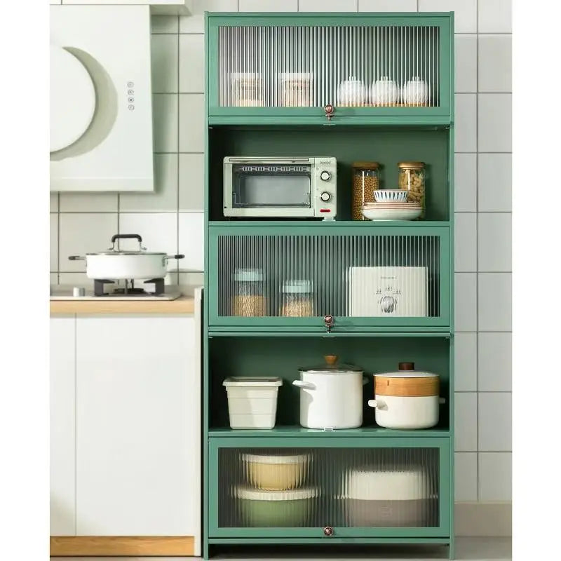 Factory Price Freestanding Kitchen Bamboo Cabinet With Flipping-up Dustproof Door Kitchen Storage Cabinet