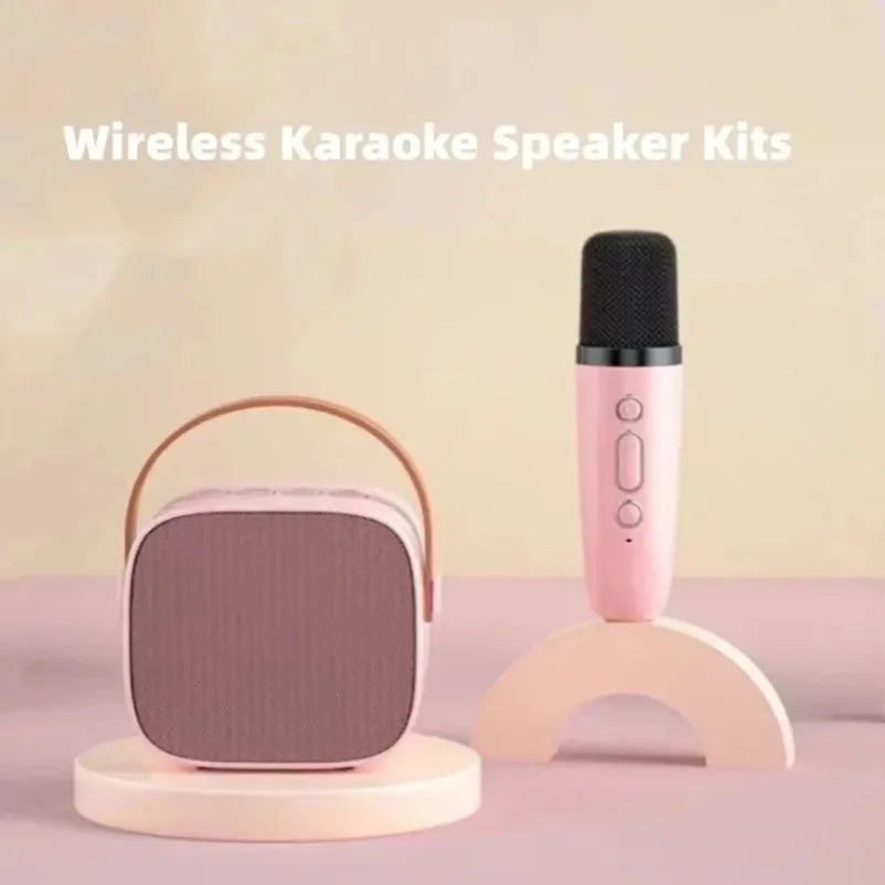 Karaoke Portable Wireless Dual Microphones Machine HomeKTV DSP System Bluetooth Speaker HIFI Stereo Surround For Kids Party Gift