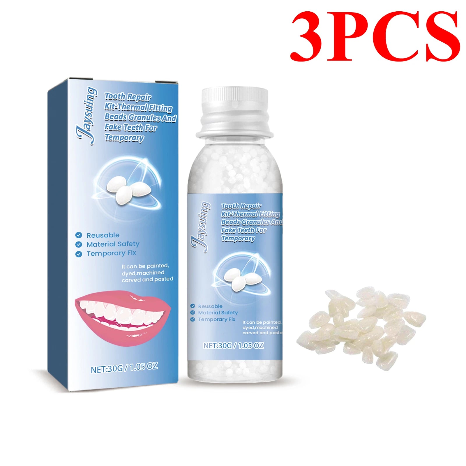 30g Temporary Tooth Repair Moldable Teeth And Gaps False Tooth Solid Gel Adhesive Fake Teeth Beauty Tool Dental Supplies