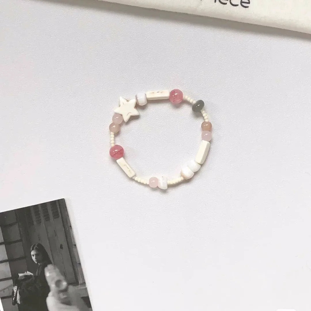 Handmade Colorful Beaded Bracelet Stretch Bracelets Fashion Bangle Elastic Cord Bracelet Statement Jewelry pulseras mujer