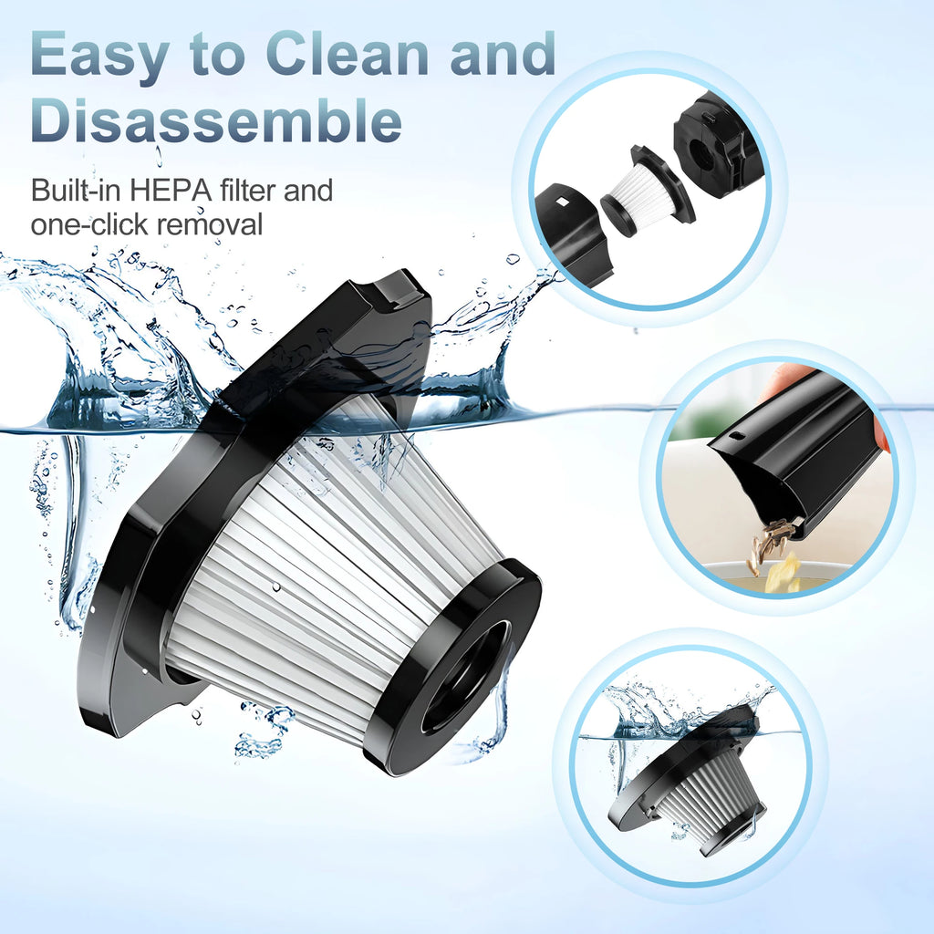 New Portable Car Vacuum Cleaner High Suction Dry and Wet Dual-use Vacuum Powerful Mini Vacuum Cleaner Suitable for Car Interiors