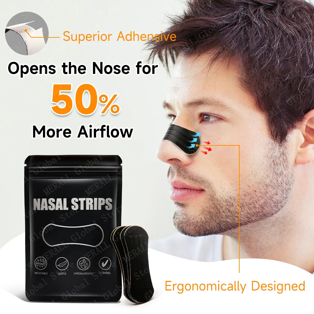 Nasal Strips for Snoring Nasal Patch Correction Physical Expansion Breathable Nasal Patch Better Sleep Anti-Snoring Nasal Strip