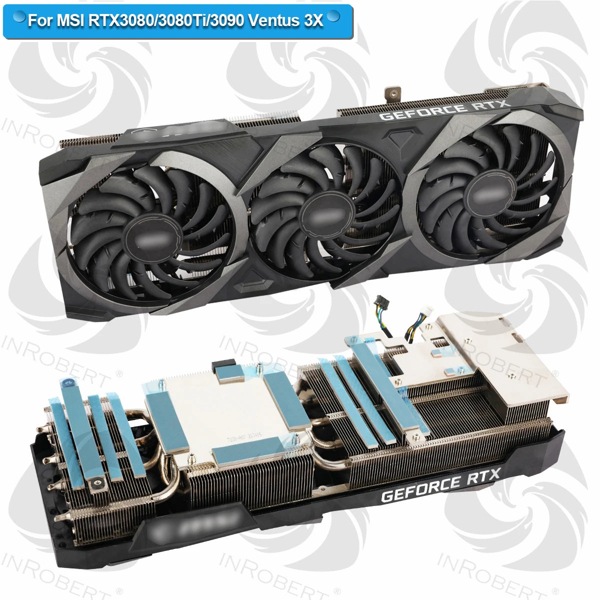 Cooler Fan Heatsink  For MSI RTX 3080 3080TI 3090 Ventus 3X Graphics Video Card Cooling Fan HeatSink Radiator with backplate