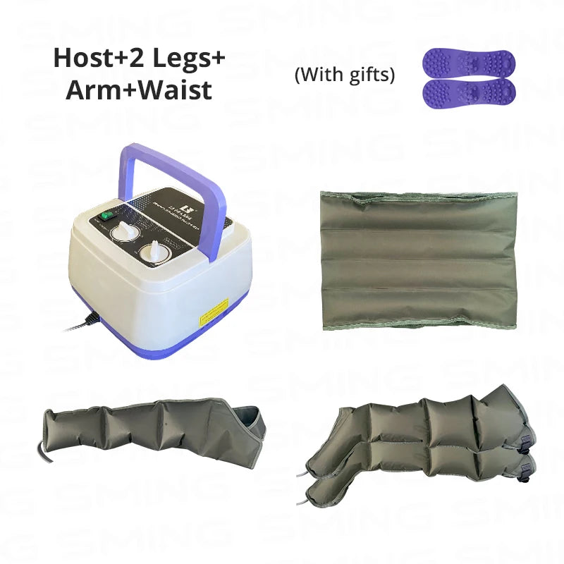 4-Cavity Electric Air Compression Leg Massager Wraps Arm Waist Foot Massage Machine Promote Blood Circulation Body Shapping