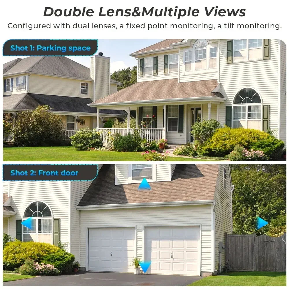 10MP 5K HiEasy App PTZ Wifi Security Camera Dual Lens Dual Screens Home Surveillance Camera Outdoor IP66 Waterproof H.265 IP Cam