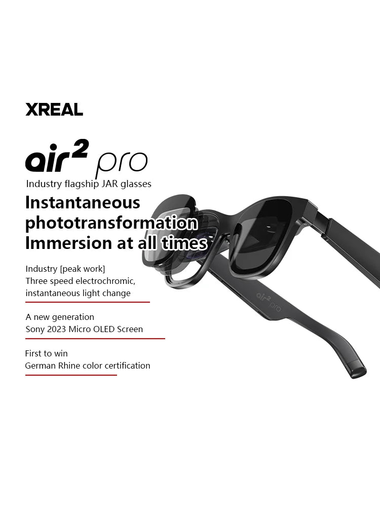 XREAL Air 2 Pro Nreal Air2 Pro Smart AR Glasses HD 130 Inches Space Giant Screen Private Cinema Portable 1080p View Glasses