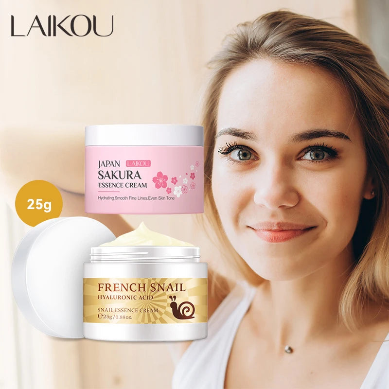 LAIKOU Snail Face Cream Hyaluronic Acid Hydrate Facial Day Cream Collagen Moisturizer Nourish Korea Nourish Skin Care
