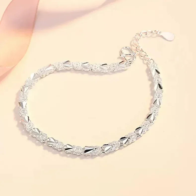 ALITREE 925 Sterling Silver Fashion Multiple Styles Bracelet Chain For Women Engagement Wedding Party Beautiful Jewelry Gift