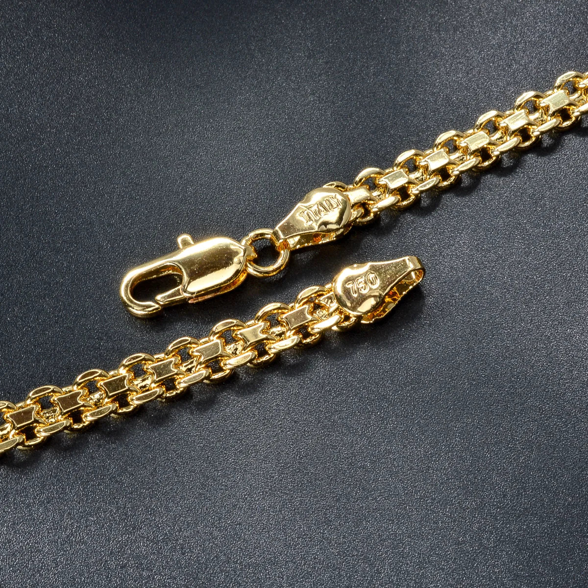 Dubai 18k Gold Plated Jewelry Sets Luxury Hip Hop Punk 2 Pieces Sets Necklace Bracelet Bride Wedding  Jewelry Mother'S Day Gift