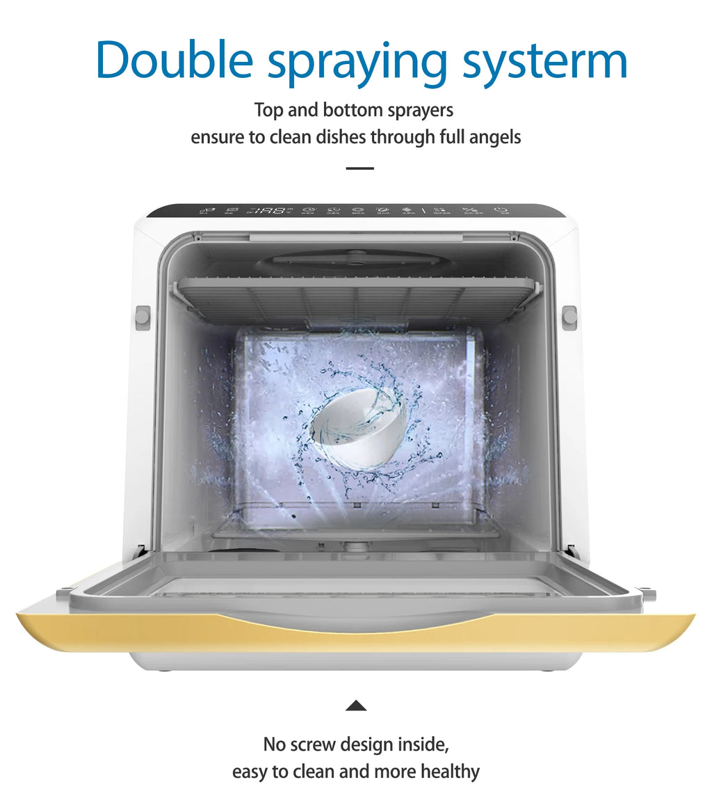 Portable Automatic Multipurpose Countertop Dishwasher Household and Commercial Use for Hotels and Cars Plastic Housing