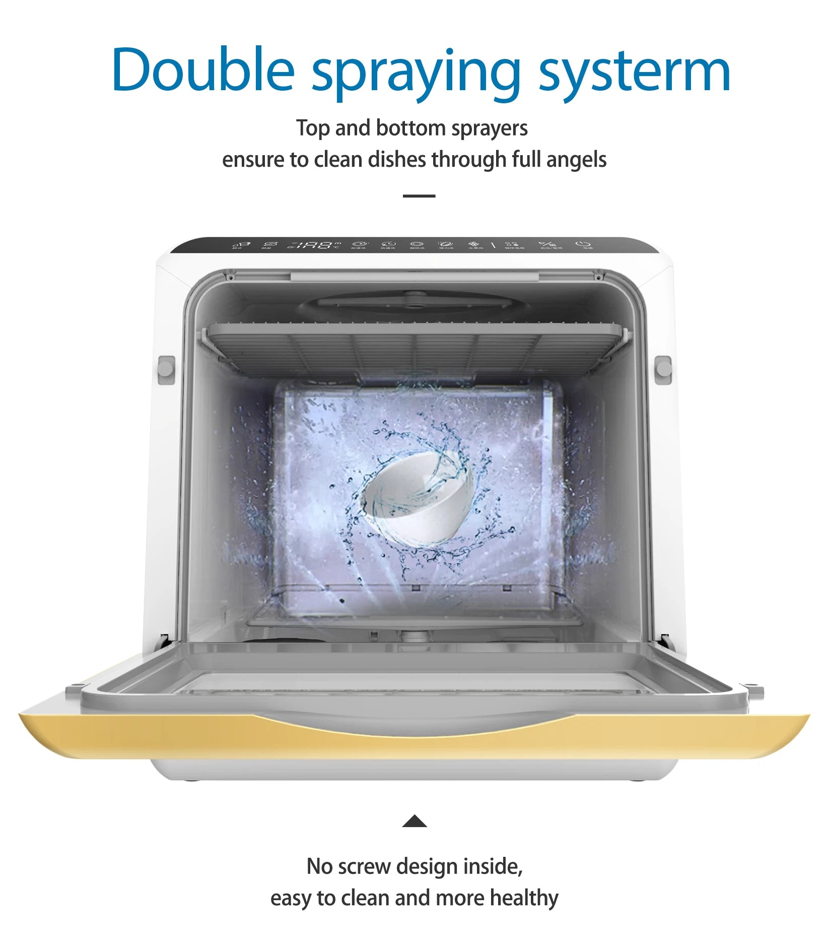 Portable Automatic Multipurpose Countertop Dishwasher Household and Commercial Use for Hotels and Cars Plastic Housing